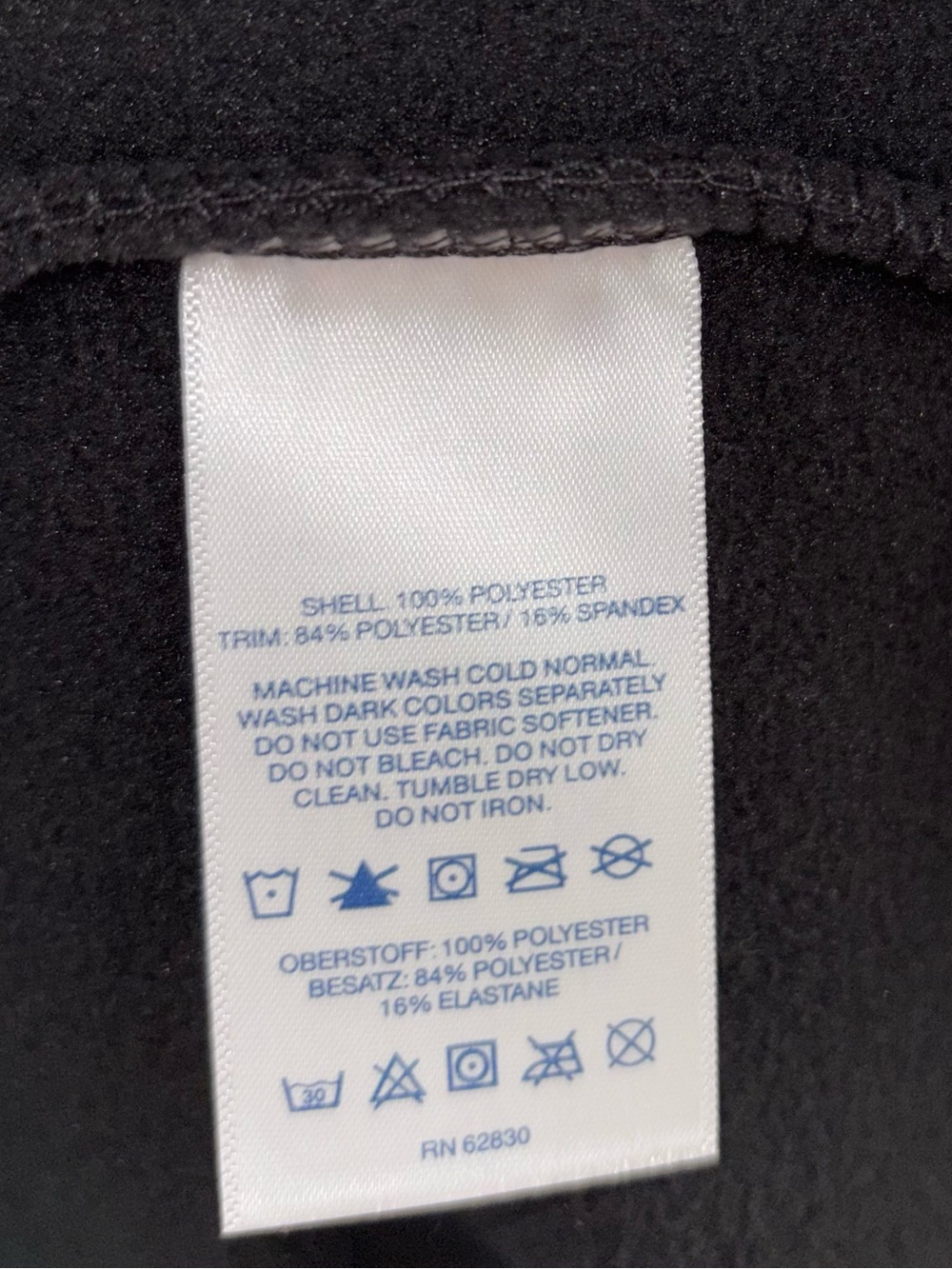 Lands' End Men's XL Black Full Zip Fleece Vest Gray Trim Adjustable Bottom EUC - Picture 7 of 8